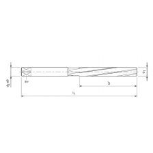 HSS HANDRUIMER 010011 Ø 4 H7 Z=6 DIN206B