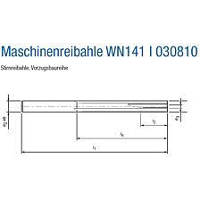 HSS-E MACHINERUIMER 030810 Ø 9,5 H7 Z=6 WN141 ongecoat
