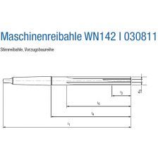 HSS-E MACHINERUIMER 030811 Ø 9,5 H7 Z=6 MK1 WN142