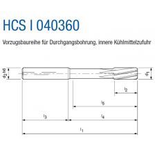 HCS RUIMER CERMET 040360 Ø 10 H7 IK Z=6 DL. L=100