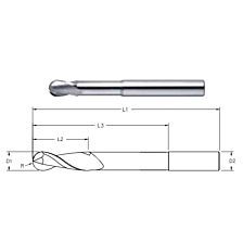 VHM KOGELFREES Ø1/8 inch (½|1 5/8|3|1/8) R=1/16