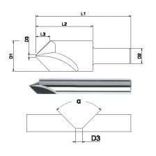 VHM AANSCHUINFREES PLI Ø 8x0,2x50 x 90° Z=2 91106
