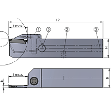 Dümmel steekbeitel DHR.254025.D24-IK 25x25x125 B4 T25 rechts