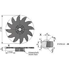 Minimill XL insert 6 graden D50x2,0 mm S6,35 K6 fase K10F