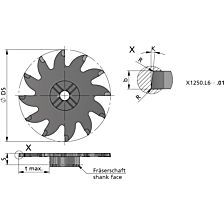 Minimill XL insert 6 graden D50x1,5 mm S6,35 K6 R0,1 K10F