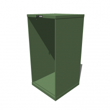 Hoogte = 1450 mm 36X36 RAL 6011