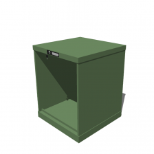 Hoogte = 700 mm 27X27 RAL 6011