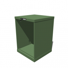 Hoogte = 800 mm 27X27 RAL 6011