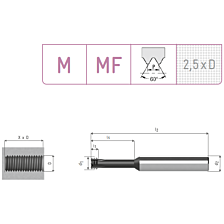 M2,5x0,45 D6 L58 Z4 AlTiSiN VHM DRAADFREES BGFS 2,5XD