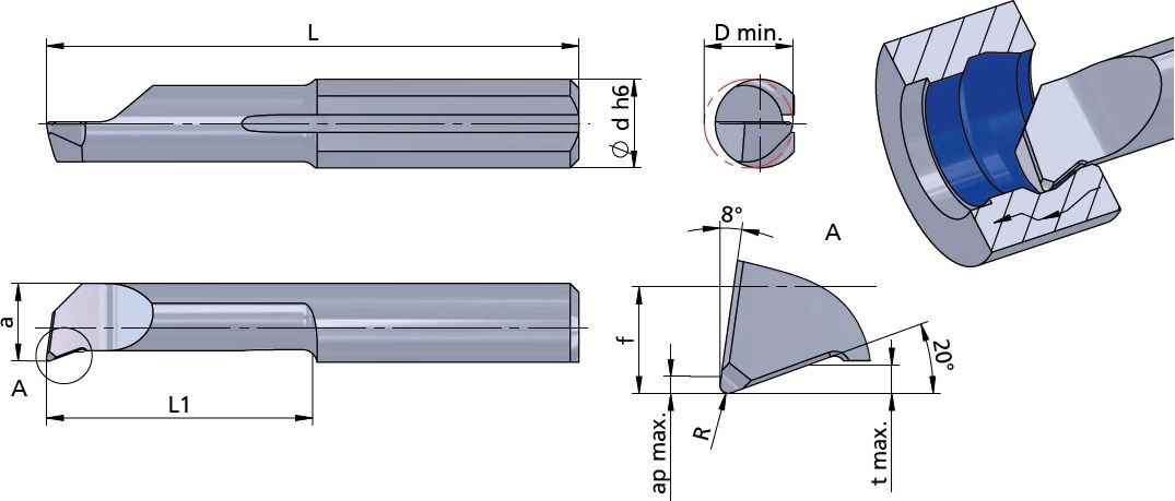 R050.2-10D/P04C Dummel UltraMini insert met D spaanvormer