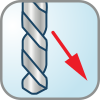 DownCut: rechtsdraaiend, links gespiraliseerd